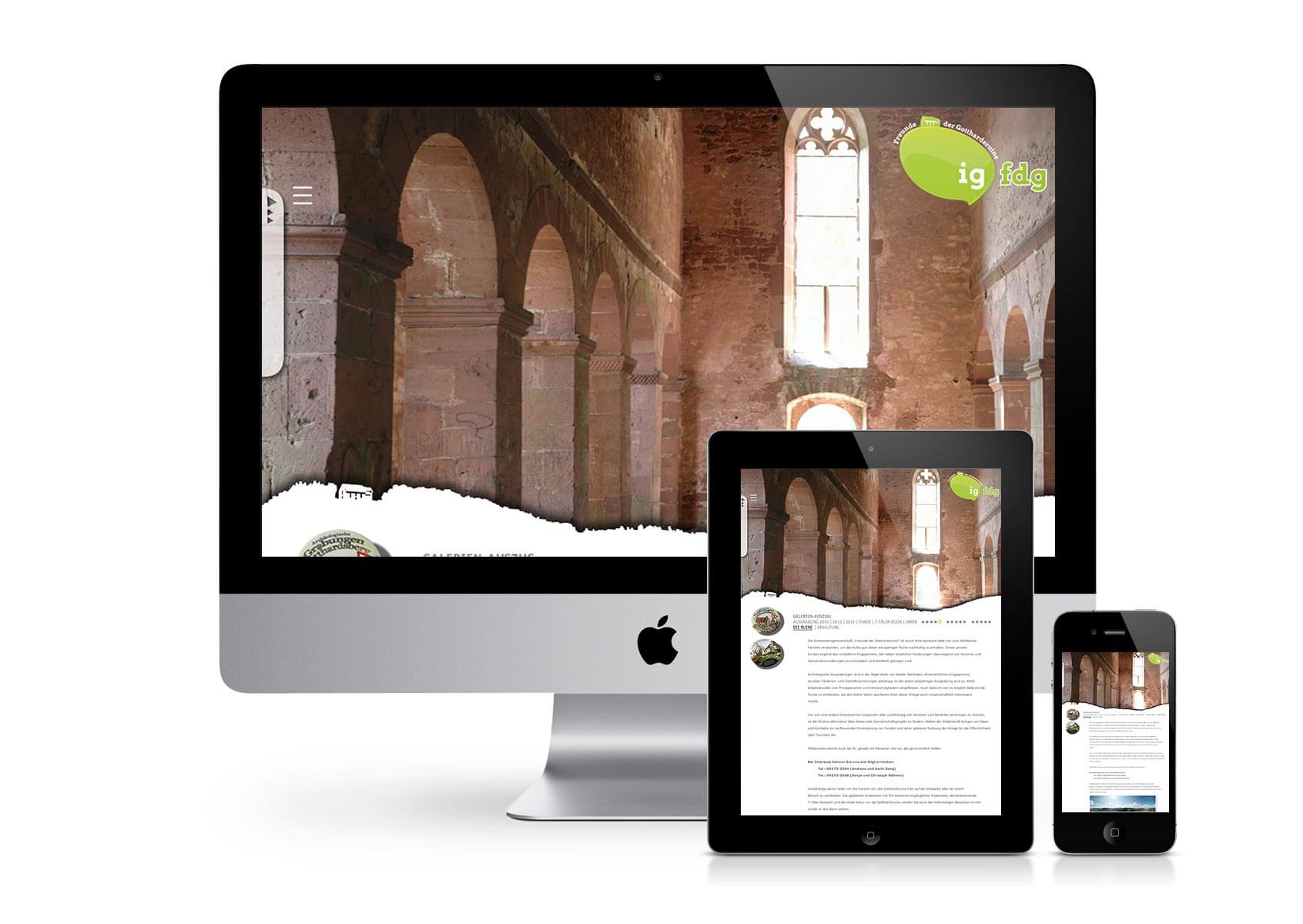 Responsives Webdesign der Gotthardsruine Amorbach